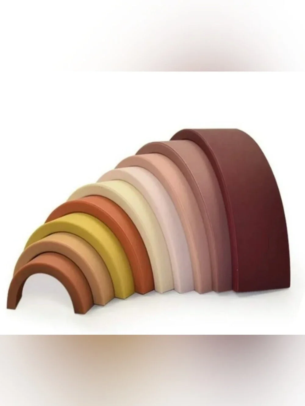 Lelolo Silicone Stacking Toy, Earth Tones Rainbow Baby, Toddler Large Warm Color